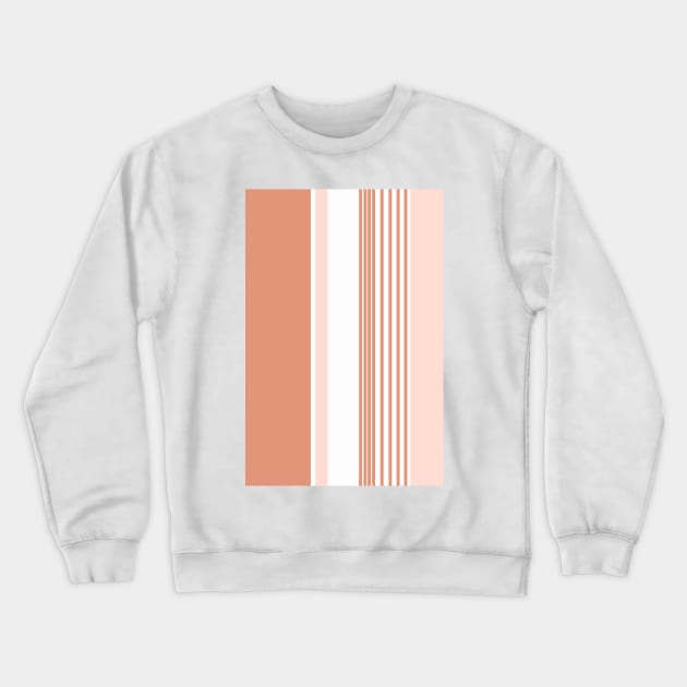 Color Block Stripes Peach and Salmon Pink Crewneck Sweatshirt by tramasdesign